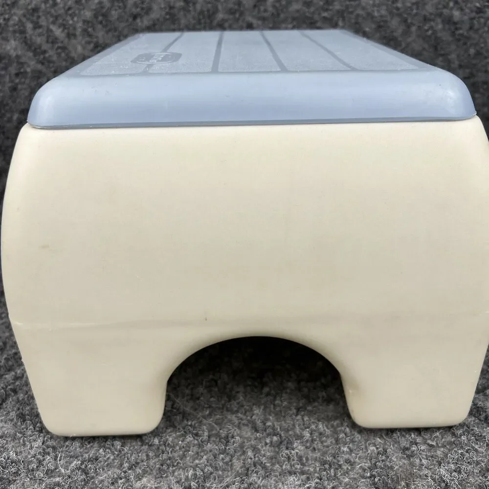 Vintage 1985 Little Tikes Tykes Step Stool Blue & White USA Made 11.5"x9.5"x7.5" - Picture 3 of 13